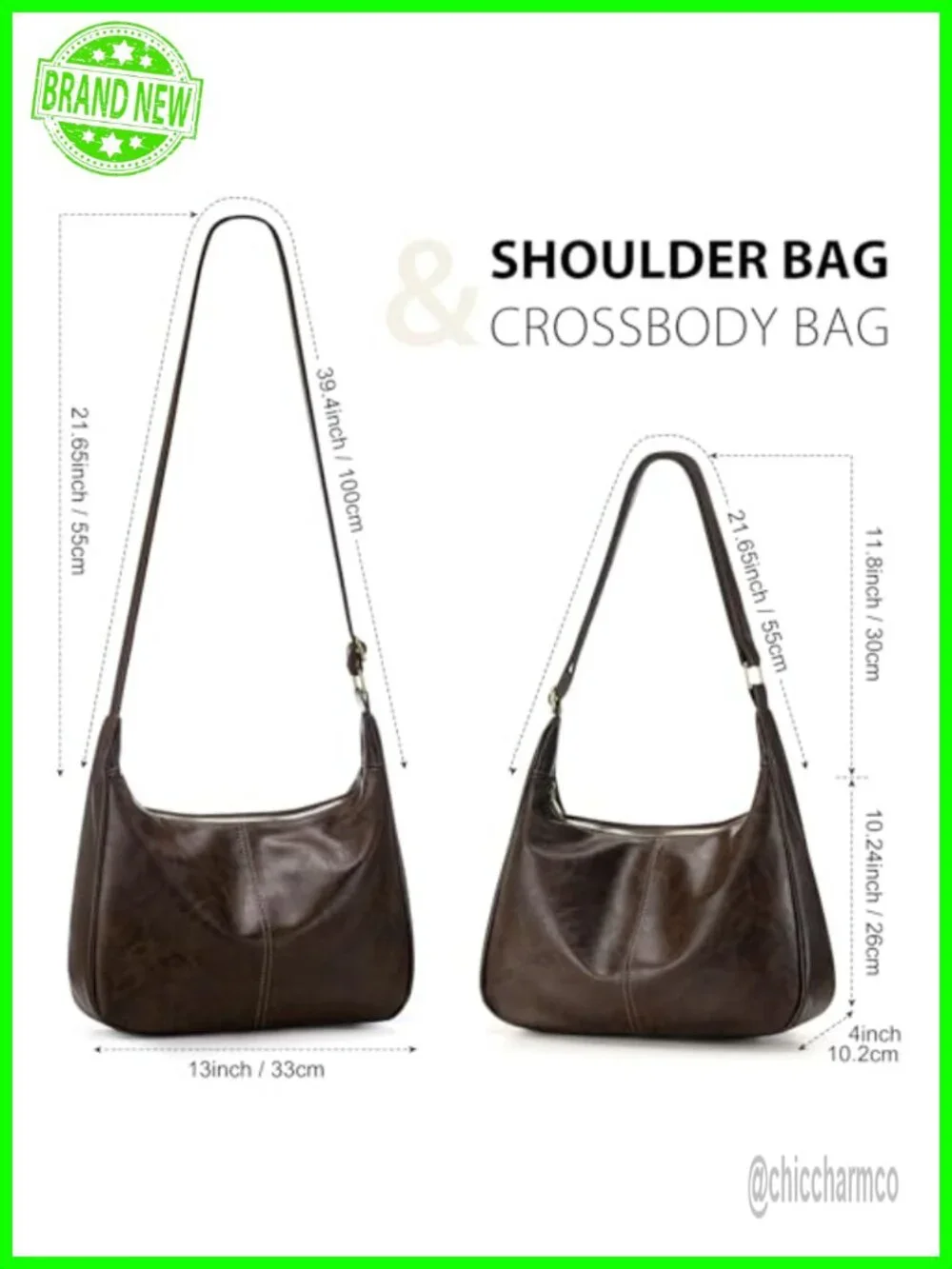 Sightor Hobo Bag PU Leather Slouchy Shoulder Crossbody Purse
